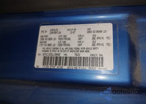 1998 Dodge Ram 1500 St z USA, uszkodzony, nr VIN 1B7HC13Z5WJ158492